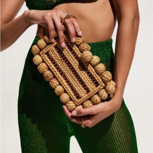 Cult Gaia Eos Rattan Clutch